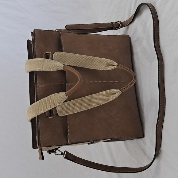 Simply Noelle Camel Brown Vegan Leather and Canvas - Picture 1 of 16
